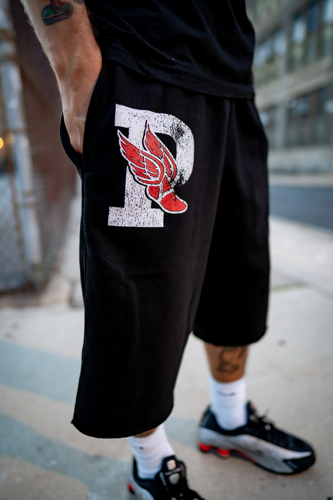 PREVAL BLK [TRACK] 3/4 SHORTS